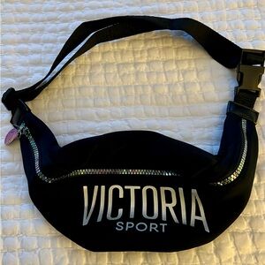 Victoria's Secret Black & Silver Logo Fanny Pack